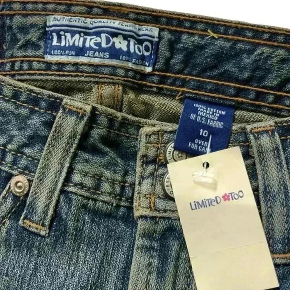 Limited Too Authentic Denim Jeans Junior Size 10 Regular Fit Flared Leg Blue - Picture 8 of 11